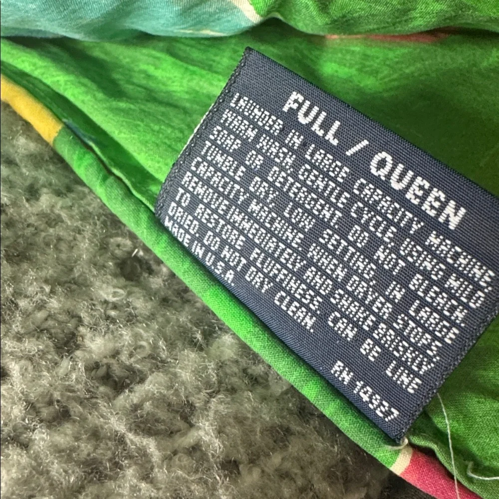 Vtg Ralph Lauren Costa Paradiso Queen Duvet Comforter Cotton Colorful Floral 90s
